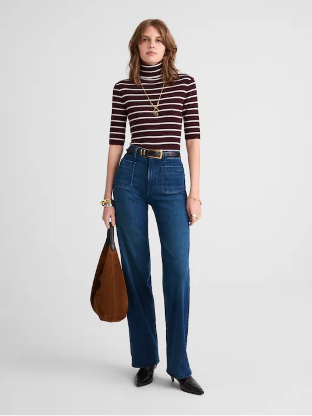 Madewell The Emmett Wide-Leg Full Length Jean: Patch Pocket Edition